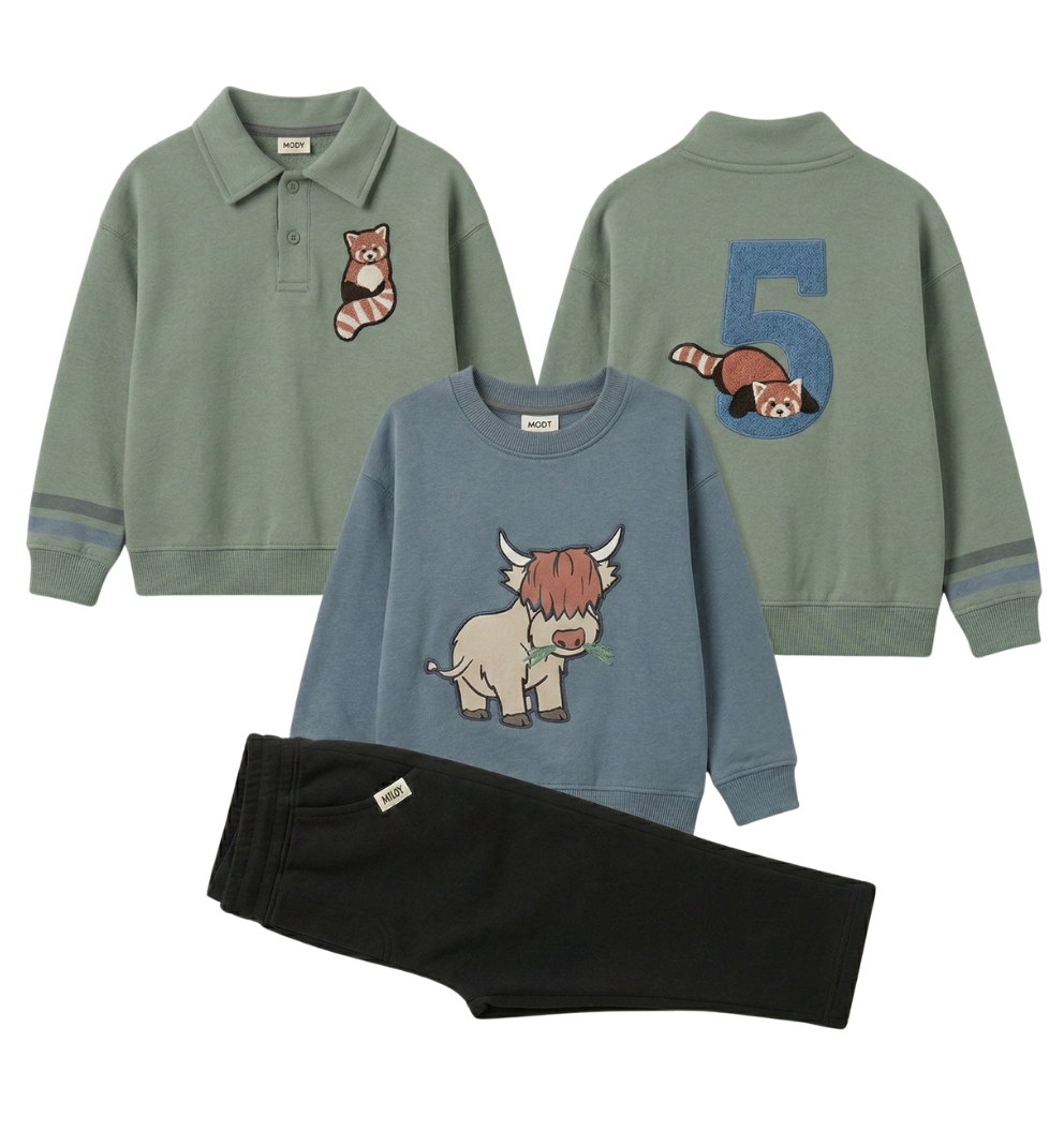 3er Set | panda and yak